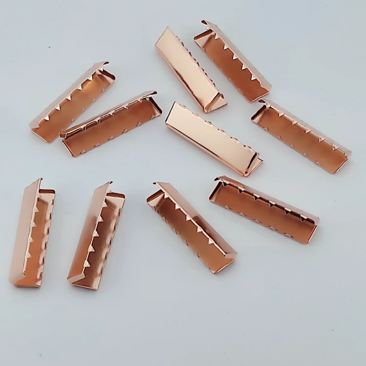 Końcówka zakończenie metalowe do paska taśmy 40 mm złota 10 sztuk