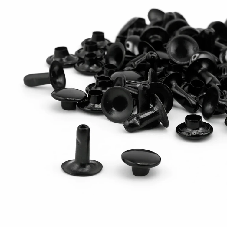 Nity zbitki jednostronne kaletnicze 8 / 3 / 9 mm czarny mat 100 szt