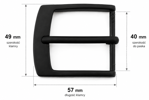 Klamra do paska do spodni 4 cm 40 mm czarny mat (48)