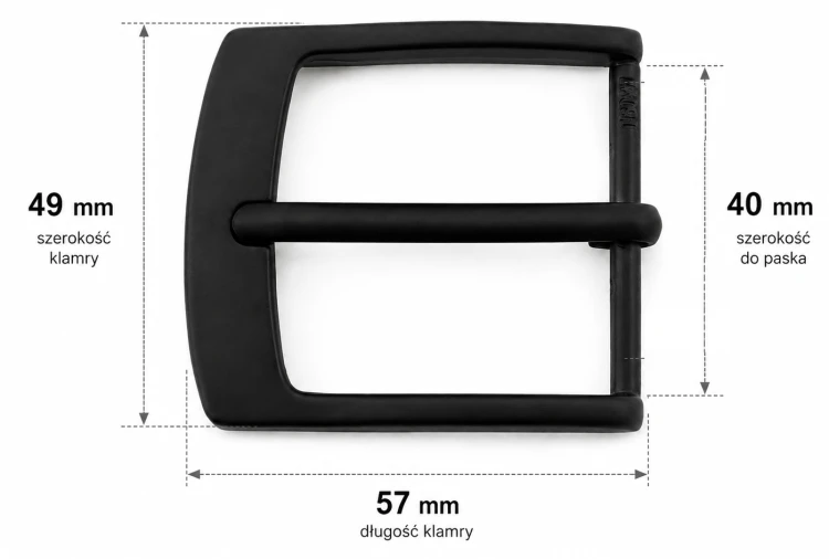 Klamra do paska do spodni 4 cm 40 mm czarny mat (48)