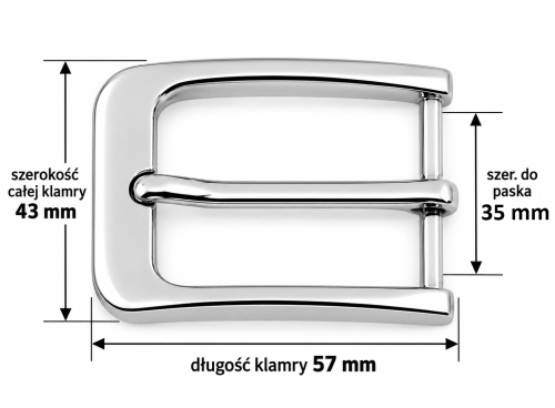 Klamra do paska spodni 3,5 cm 35 mm nikiel (30)