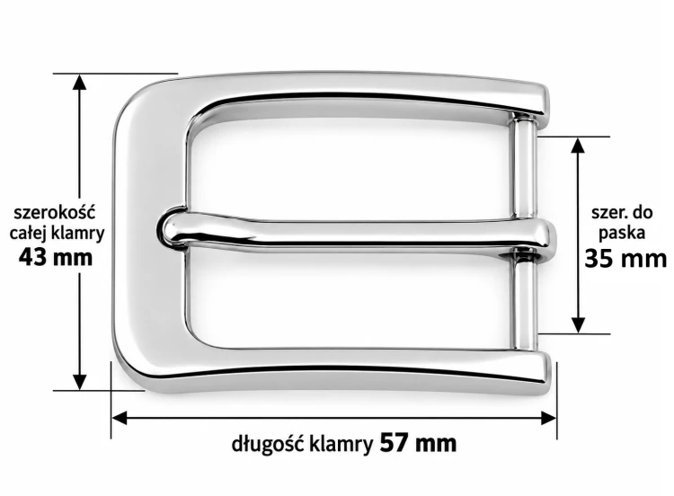 Klamra do paska spodni 3,5 cm 35 mm nikiel (30)