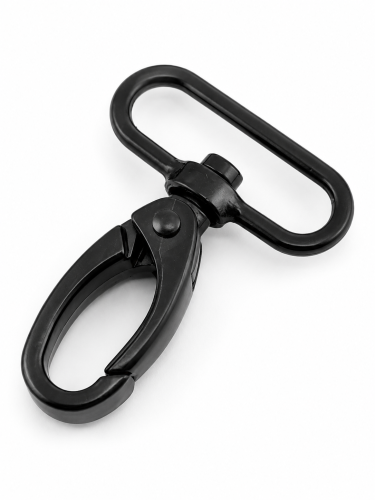 Karabińczyk metalowy gruby do taśmy paska 38 / 60 mm czarny mat (41a)