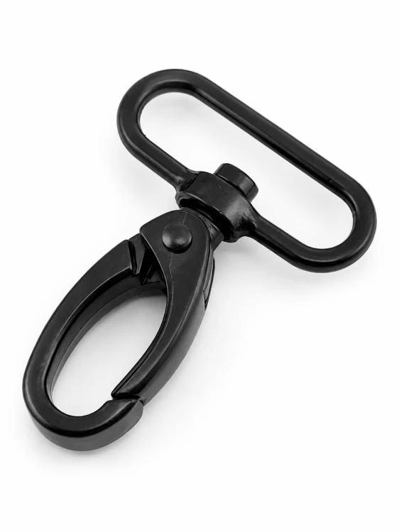 Karabińczyk metalowy gruby do taśmy paska 38 / 60 mm czarny mat (41a)